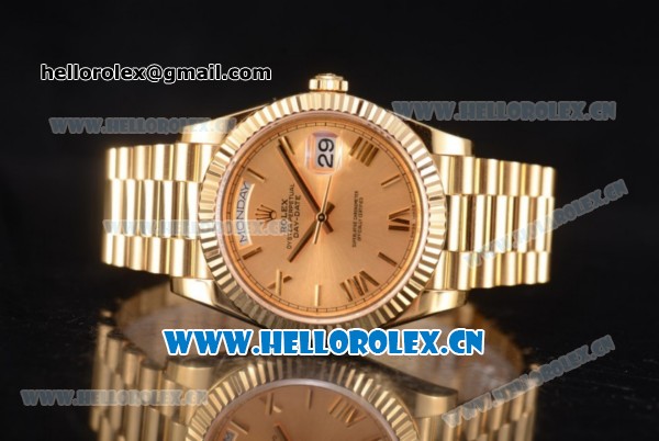 Rolex Day Date II Swiss ETA 2836 Automatic 18K Yellow Gold Case/Bracelet with Yellow Gold Dial and Stick Markers (BP) - Click Image to Close